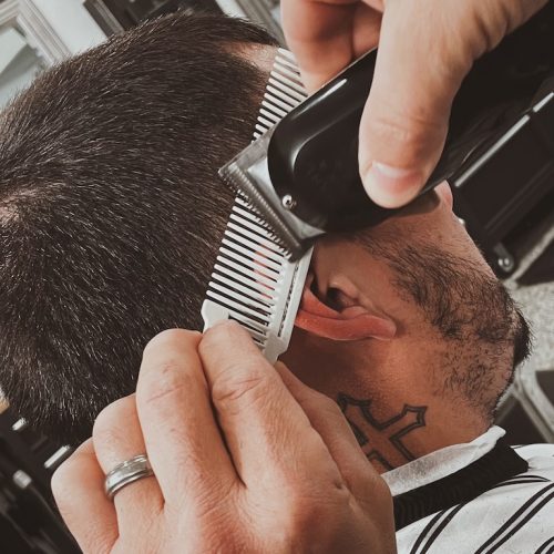 trimming a hair