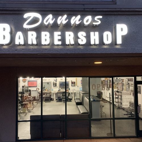 Outside of a barbershop